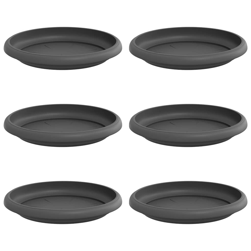 Vidaxl ronde bloemenschalen 6 pcs zwart ø 15,5 x 2 cm kunststof