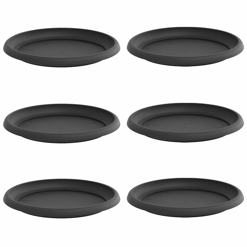 Vidaxl ronde bloemenschalen 6 pcs zwart ø 14 x 2 cm kunststof