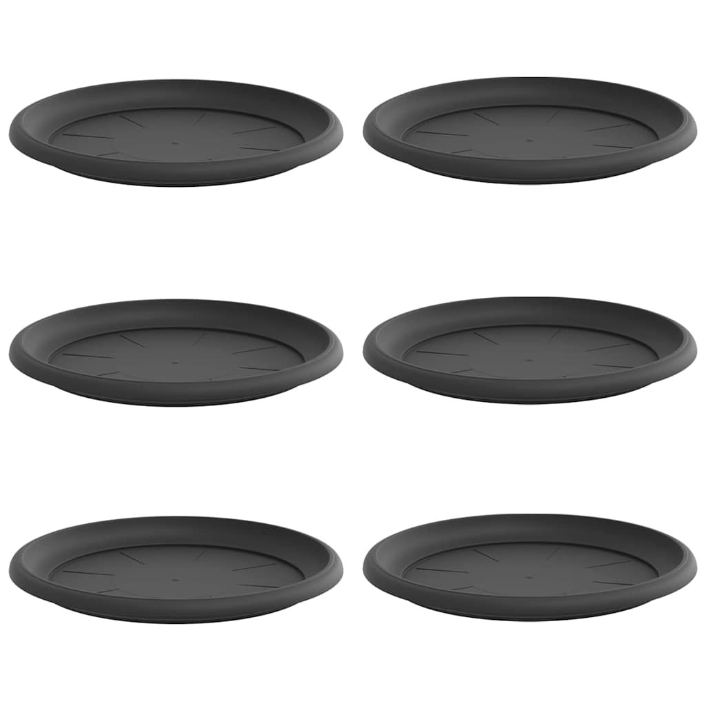 Vidaxl ronde bloemenschalen 6 pcs zwart ø 14 x 2 cm kunststof