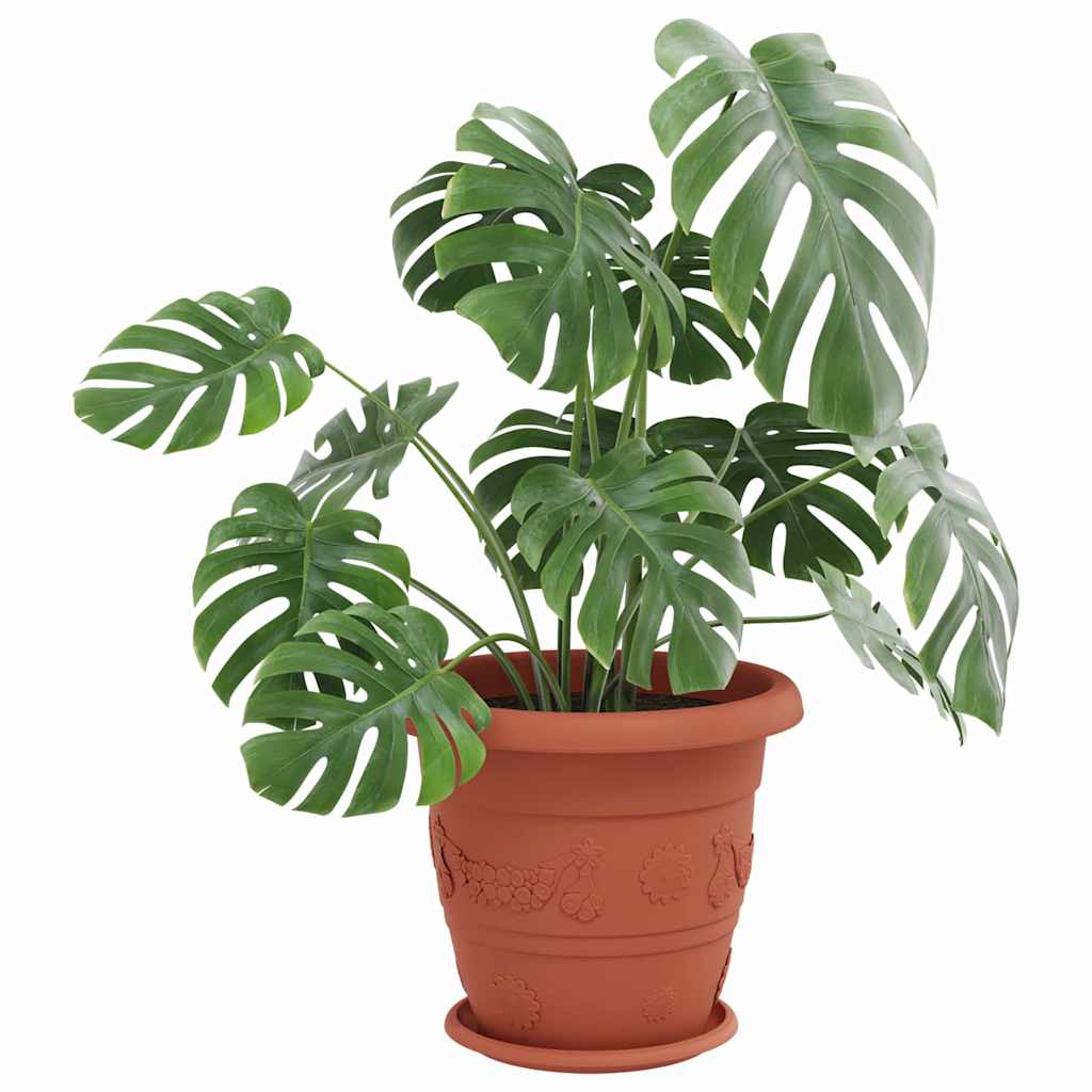 Vidaxl ronde bloemenschalen 24 pcs baksteenrood ø 27 x 2,5 cm