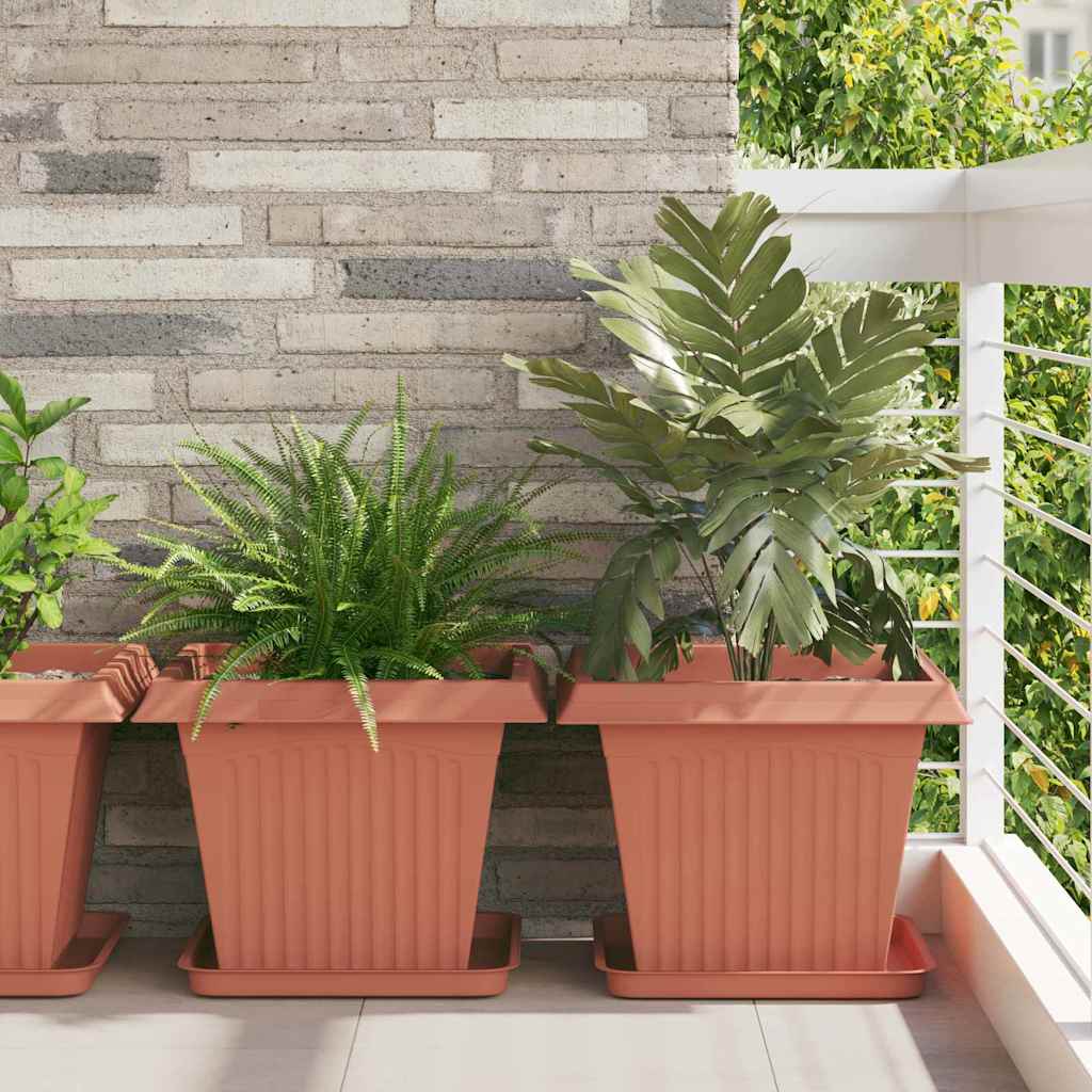 Vidaxl vierkante bloempot 24 pcs baksteenrood 43 x 43 x 33,5 cm