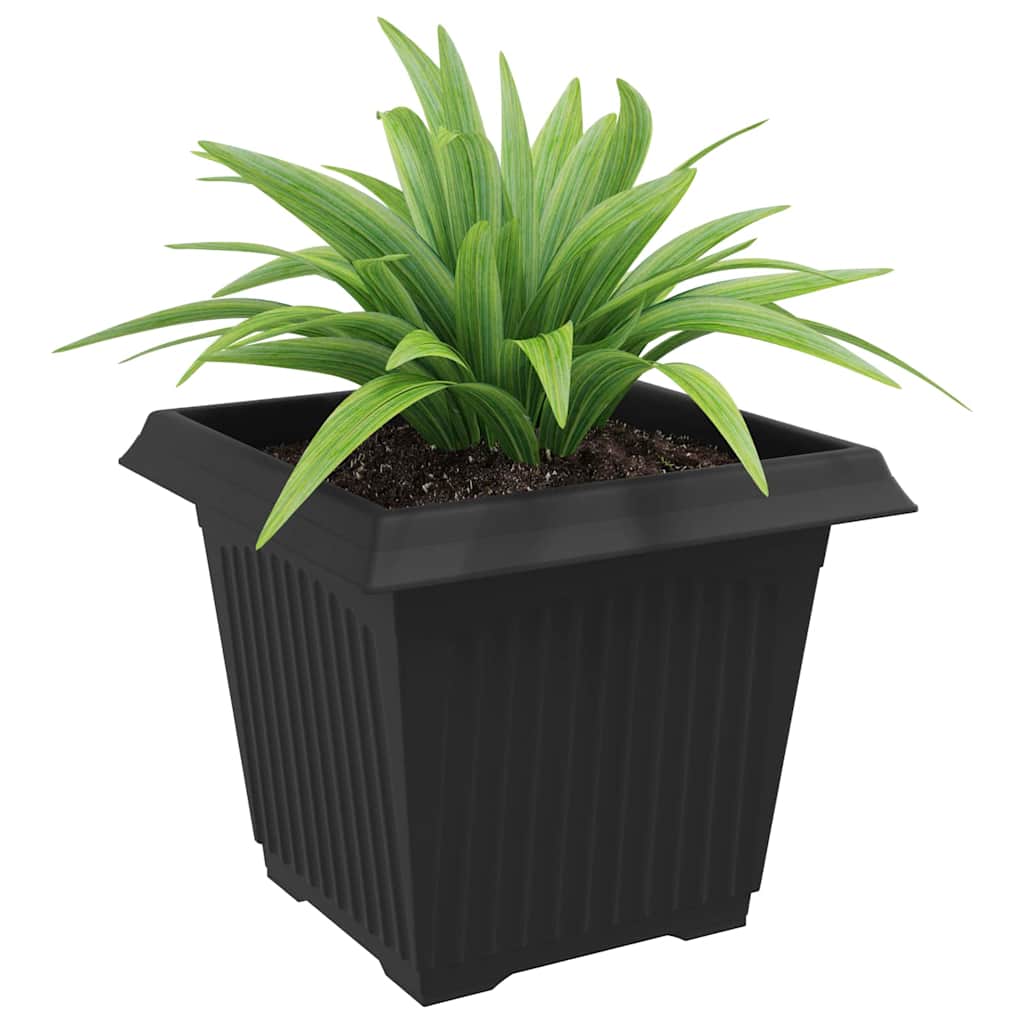 Vidaxl vierkante bloempot 24 pcs zwart 28,5 x 28,5 x 22 cm kunststof