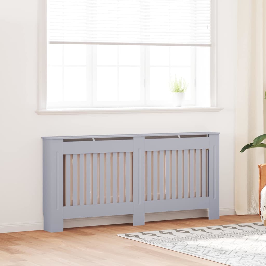 Vidaxl radiatorafdekking 2 pcs grijs 172 x 19 x 81,5 cm bewerkt hout
