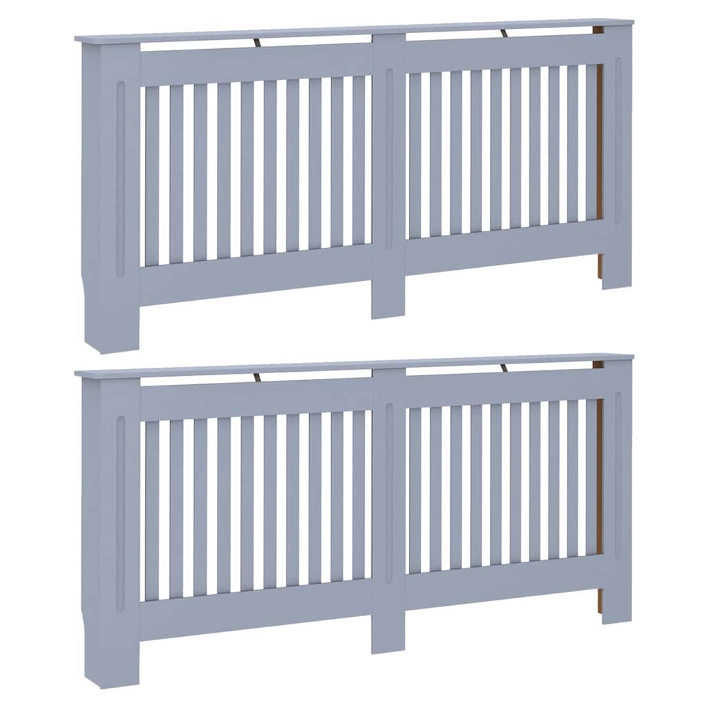 Vidaxl radiatorafdekking 2 pcs grijs 172 x 19 x 81,5 cm bewerkt hout