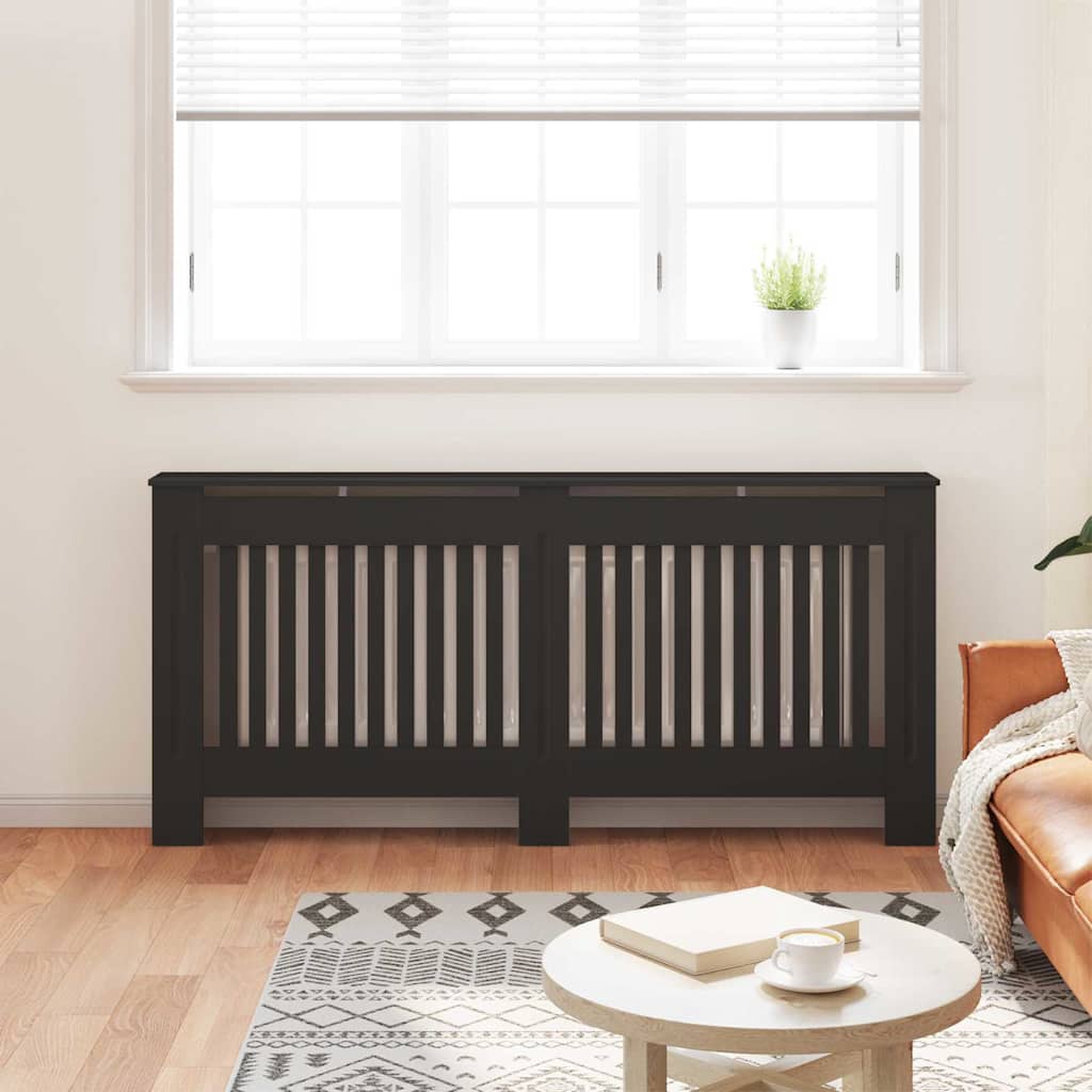 Vidaxl radiatorafdekking 2 st zwart 172 x 19 x 81,5 cm bewerkt hout