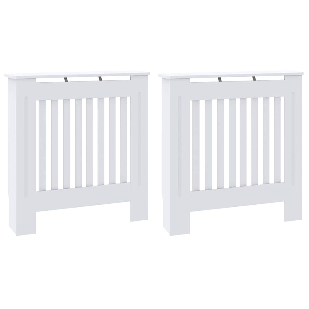 Vidaxl radiatorafdekking 2 pcs wit 78 x 19 x 81,5cm bewerkt hout