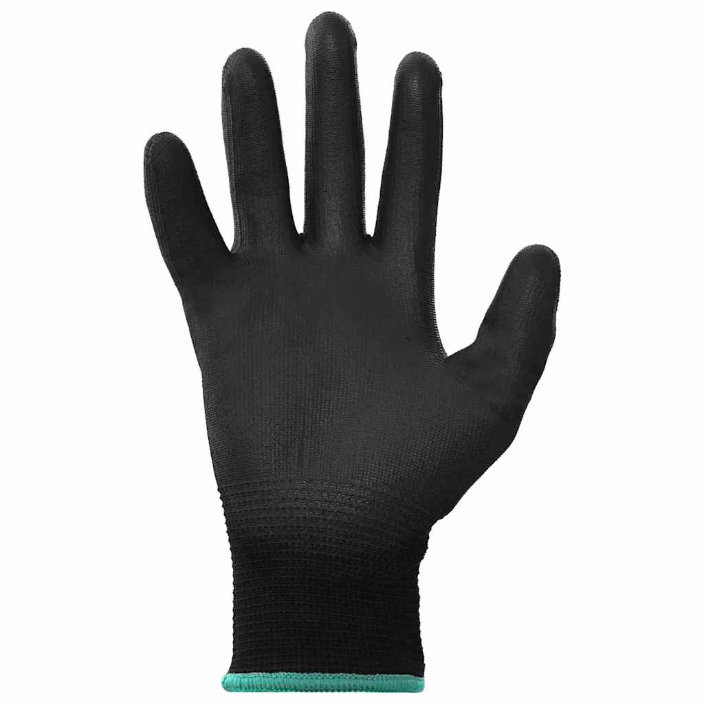 Vidaxl werkhandschoenen 12 pcs zwart 11 xxl polyester