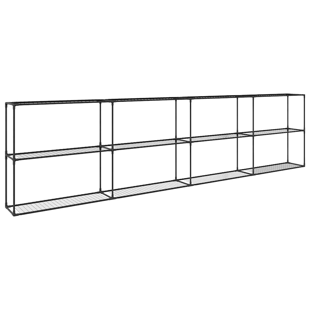 Vidaxl 3-laags plantenstandaard zwart 400 x 32 x 104 cm staal
