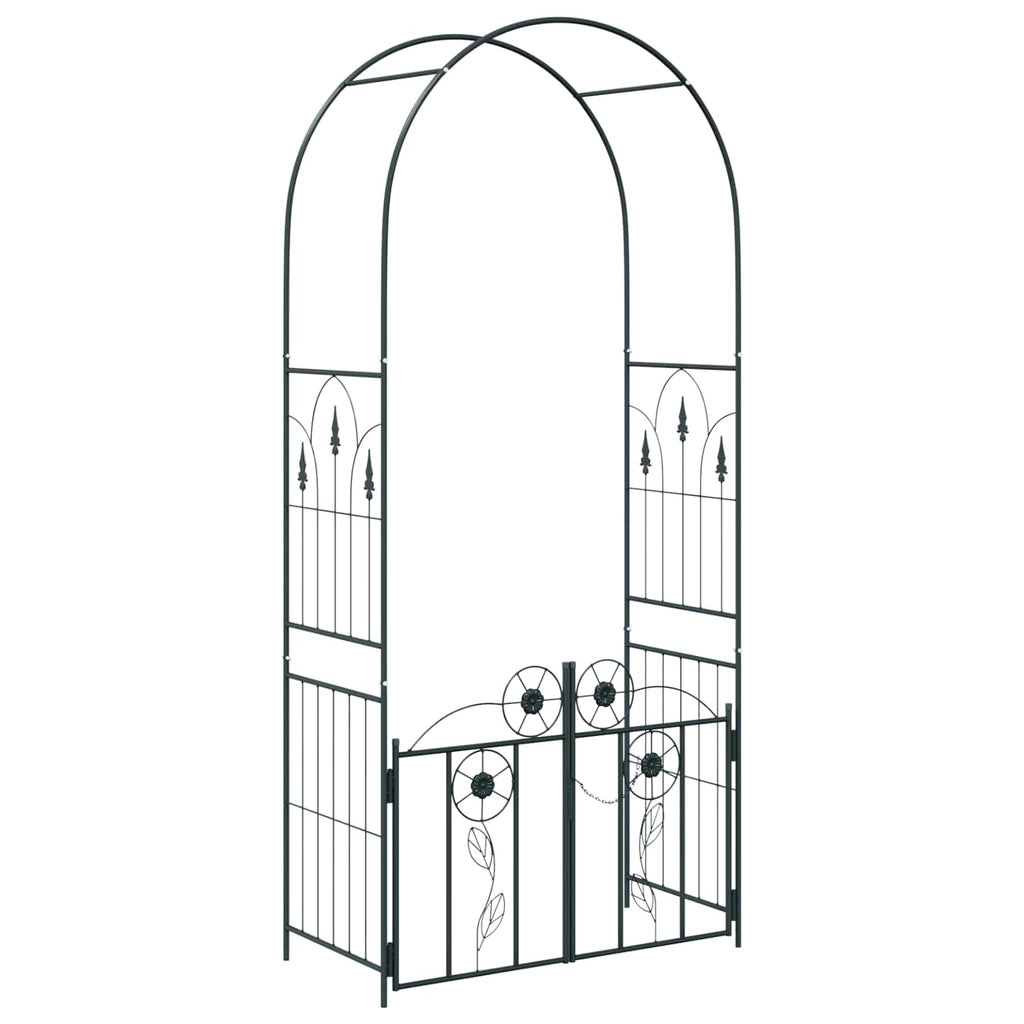 Vidaxl tuin boog met slot zwart 102 x 50 x 218 cm