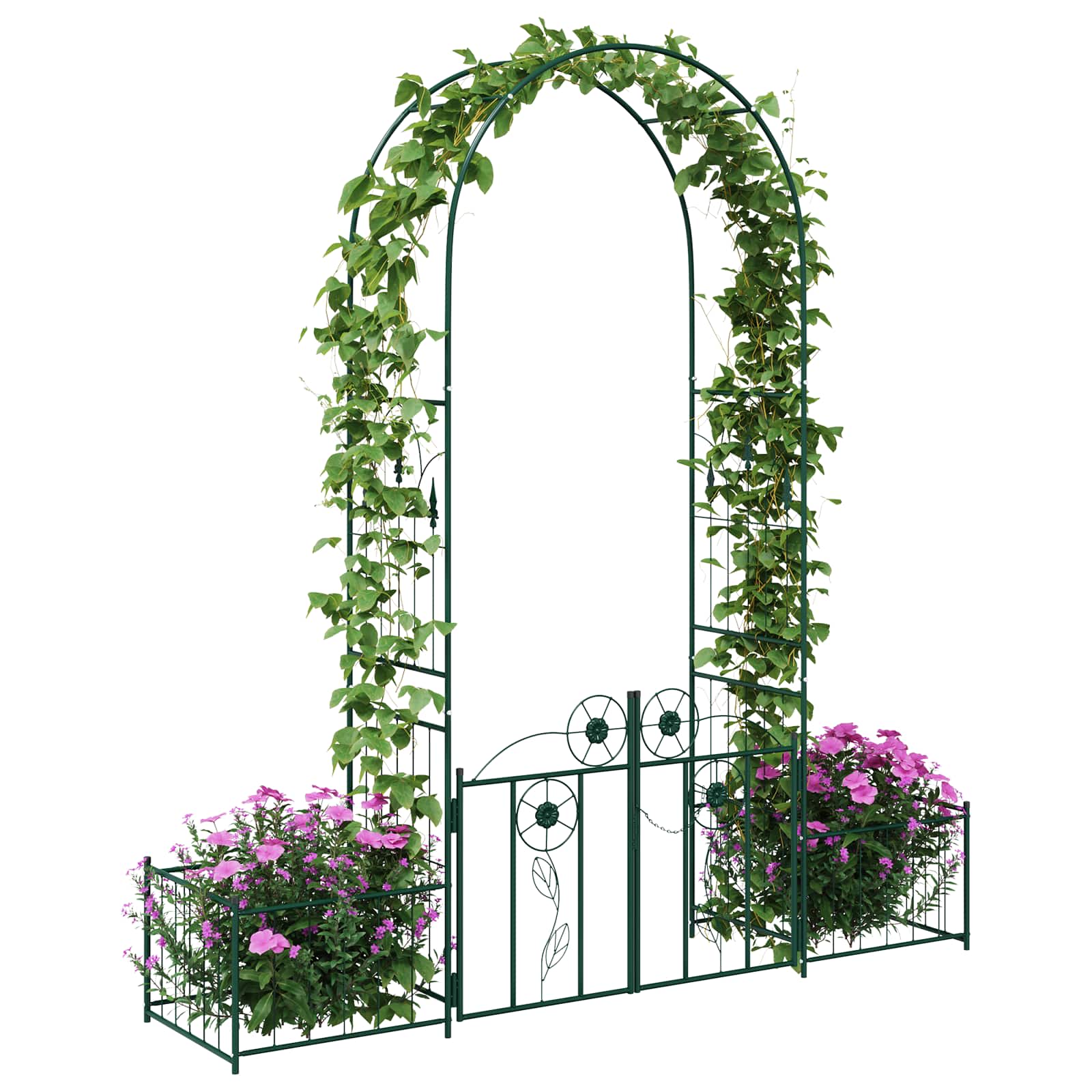 Vidaxl tuin boog met slot groen 203 x 50 x 218 cm