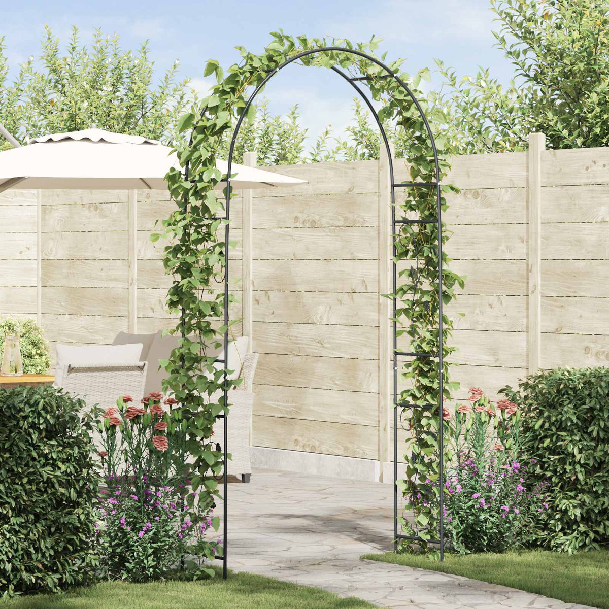 Vidaxl tuin boog zwart 115 x 37 x 231 cm