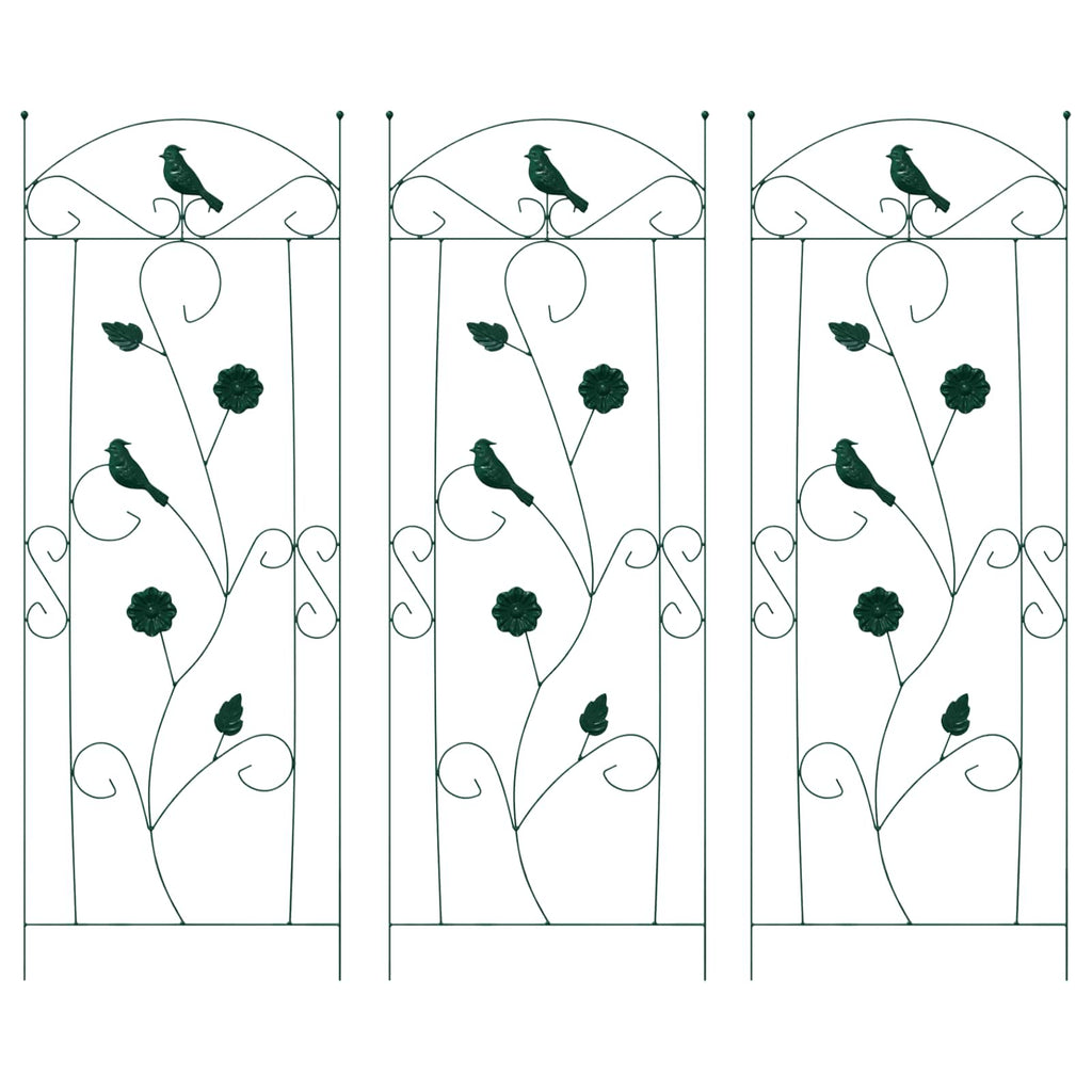 Vidaxl tuinhek 3 pcs groen 110 x 40 cm staal