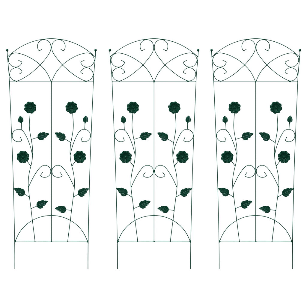 Vidaxl tuinhek 3 pcs groen 110,5 x 42,5 cm staal