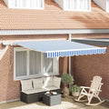Vidaxl inklapbaar zonnescherm blauw en wit 350 x 250 cm