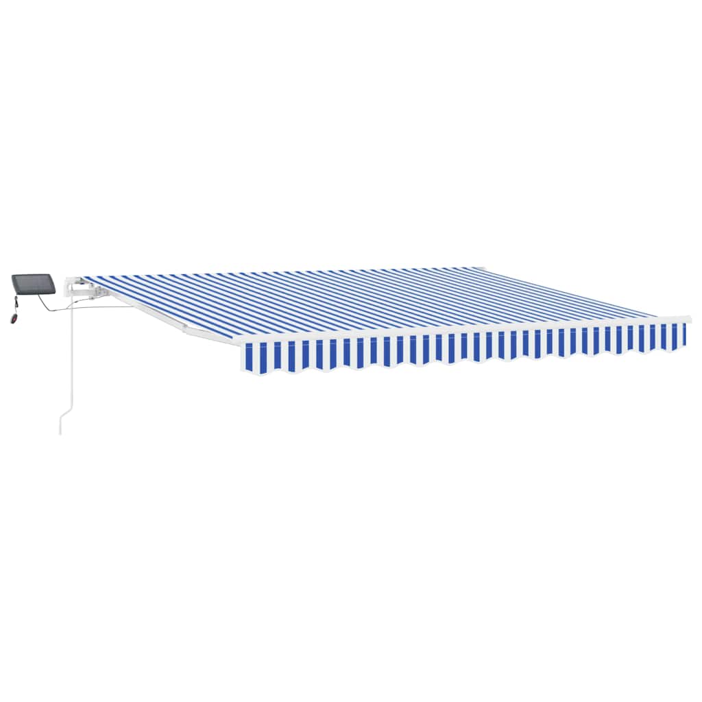 Vidaxl inklapbaar zonnescherm blauw en wit 350 x 250 cm