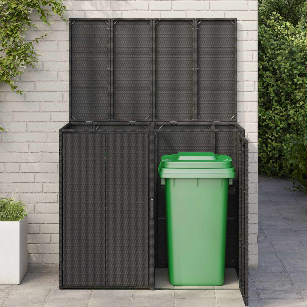 Vidaxl afvalbak box 2 pcs zwart 65 x 80 x 115 cm polyetheen