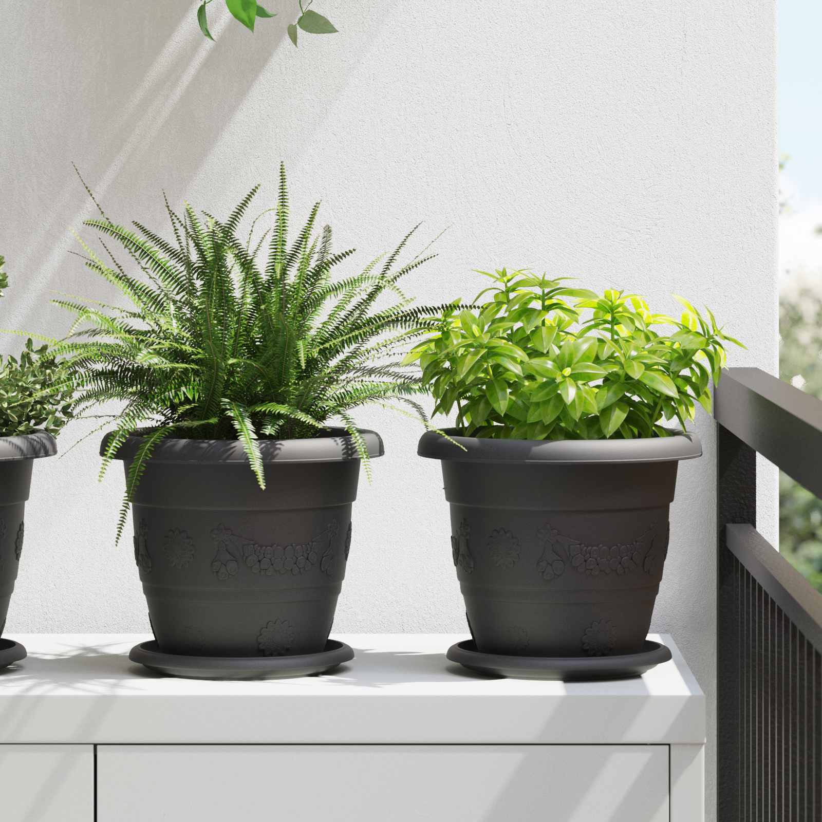 Vidaxl plantenpotten 6 pcs zwart ø 26 x 21.5 cm kunststof
