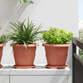 Vidaxl plantenpotten 24 pcs baksteenrood ø 26 x 21.5 cm kunststof