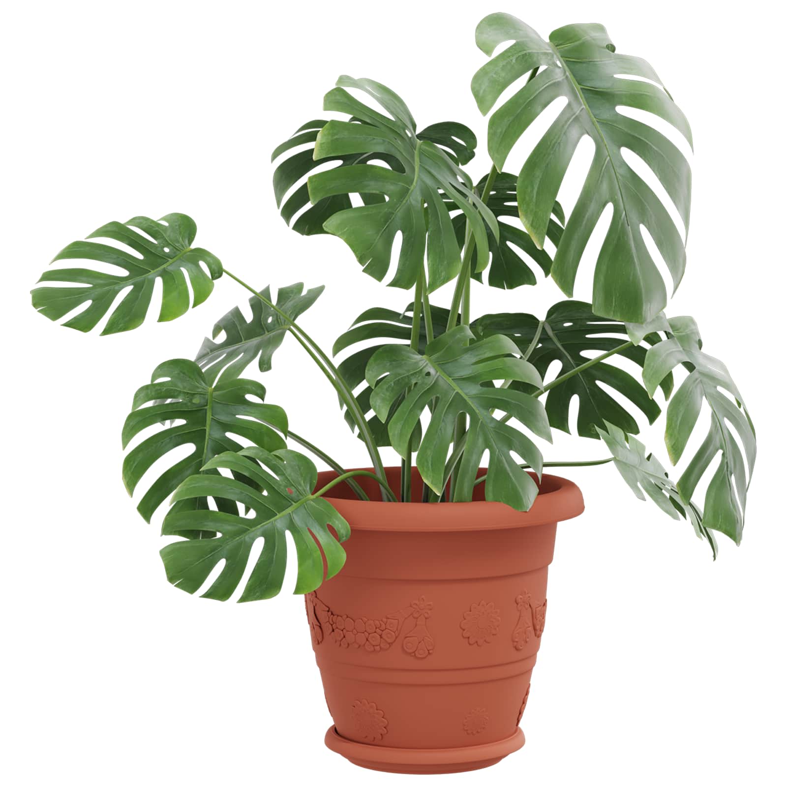 Vidaxl plantenpotten 24 pcs baksteenrood ø 26 x 21.5 cm kunststof