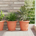 Vidaxl plantenpotten 24 pcs baksteenrood ø 26 x 21.5 cm kunststof