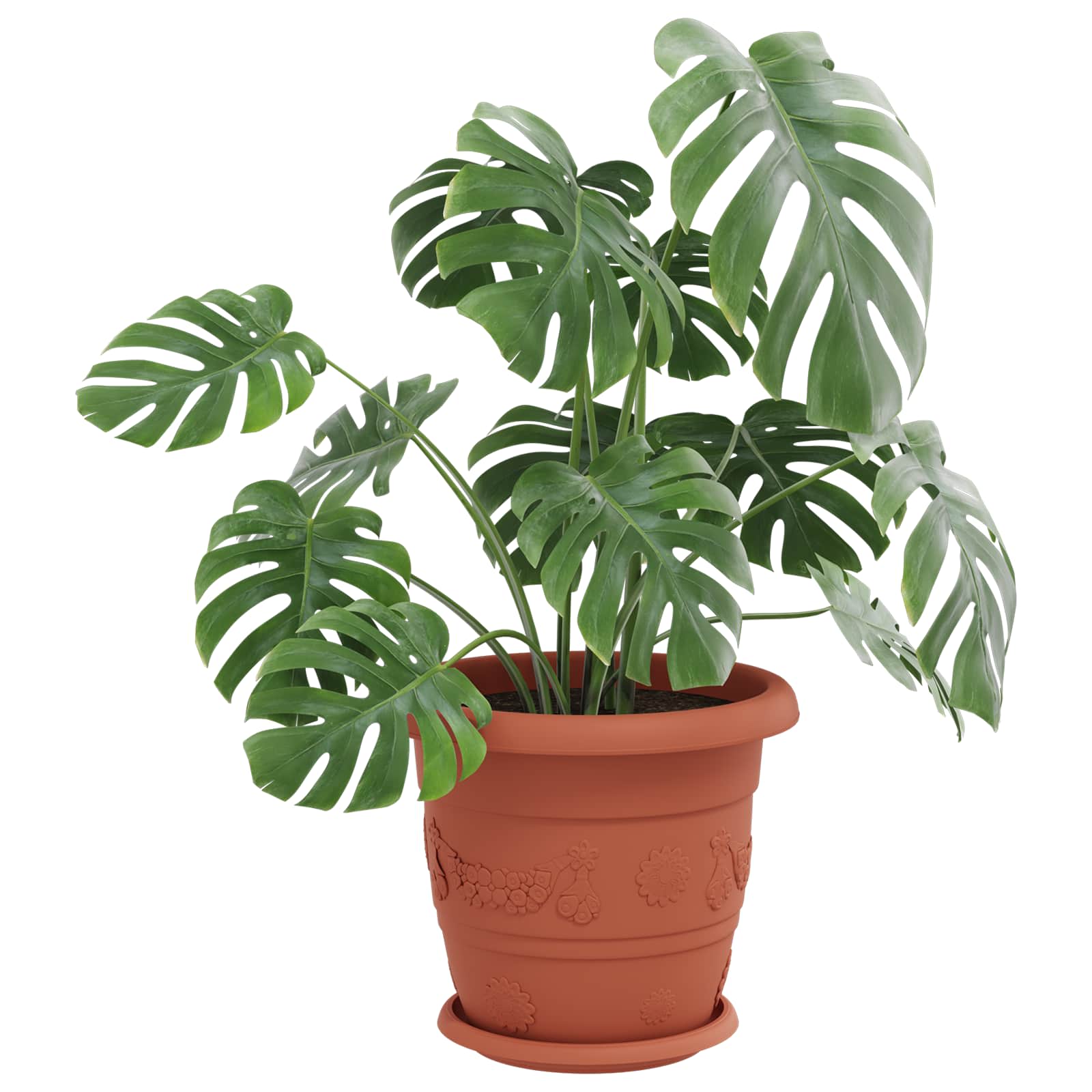 Vidaxl plantenpotten 24 pcs baksteenrood ø 26 x 21.5 cm kunststof