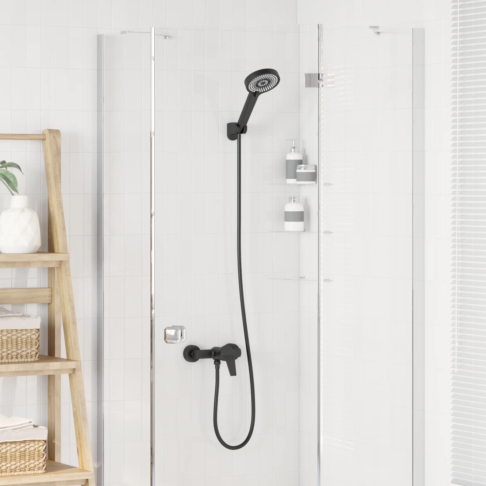 Vidaxl doucheset zwart g 1 2 inch koper