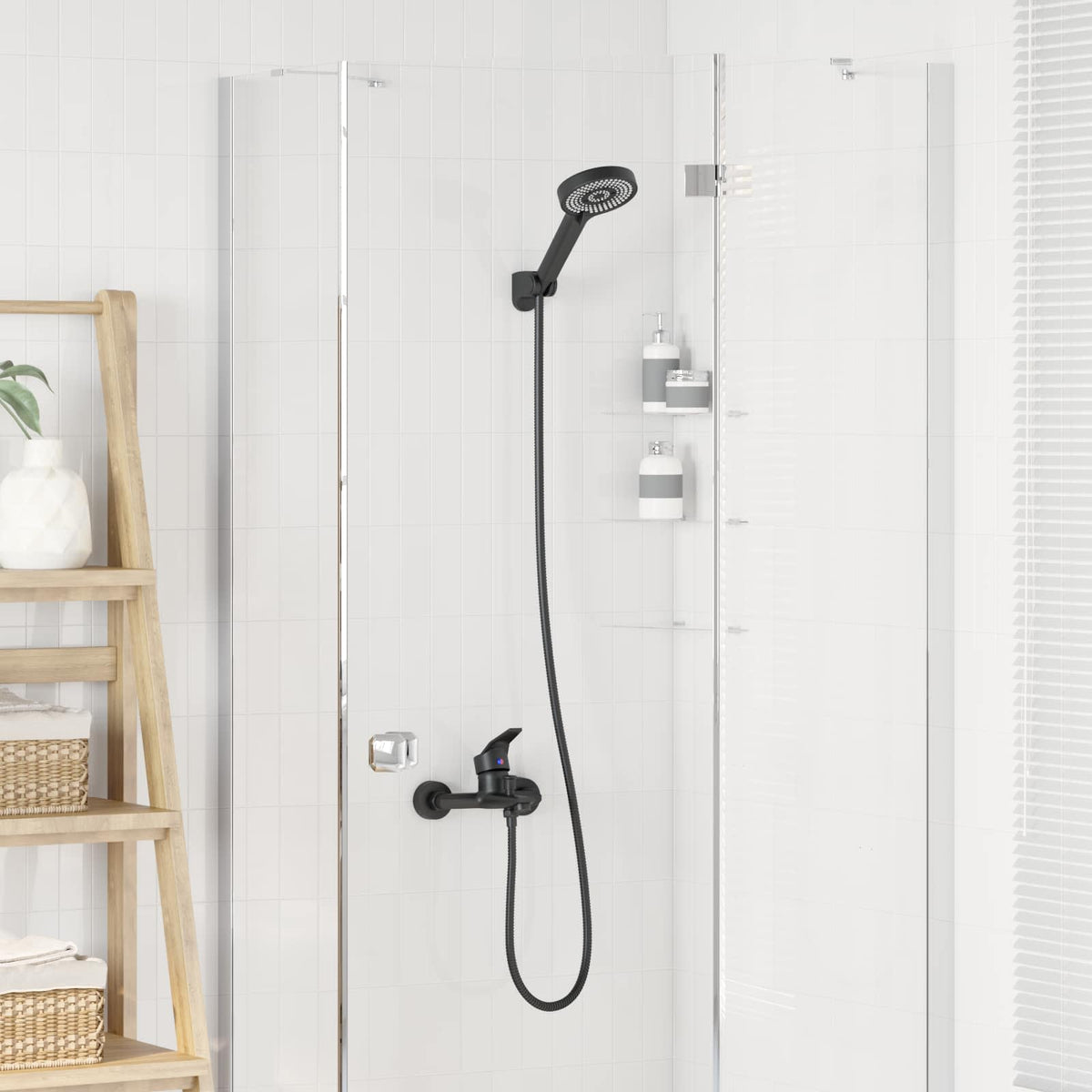 Vidaxl doucheset zwart g 1 2 inch