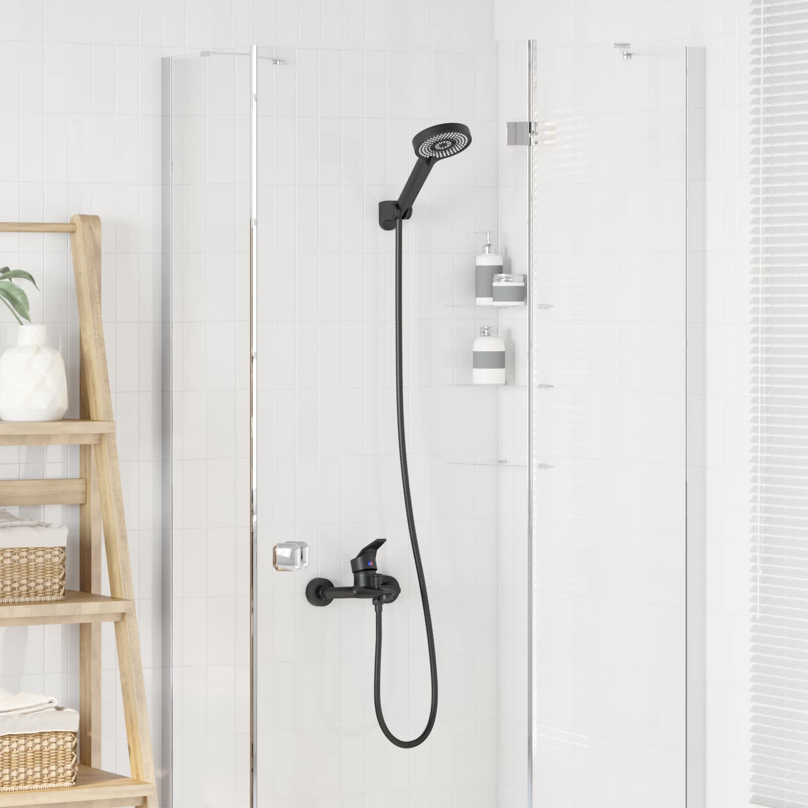 Vidaxl doucheset zwart g 1 2 inch