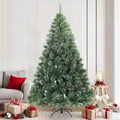 Vidaxl kunst kerstboom met geveerde takken, sneeuw bedekt groen 210 cm