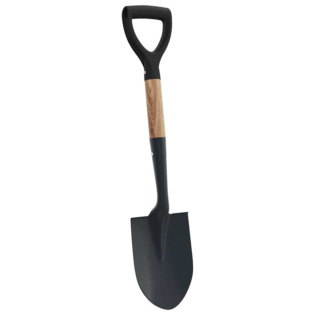 Vidaxl schep zwart 68,5 cm krachtig gecoat staal en massief hout