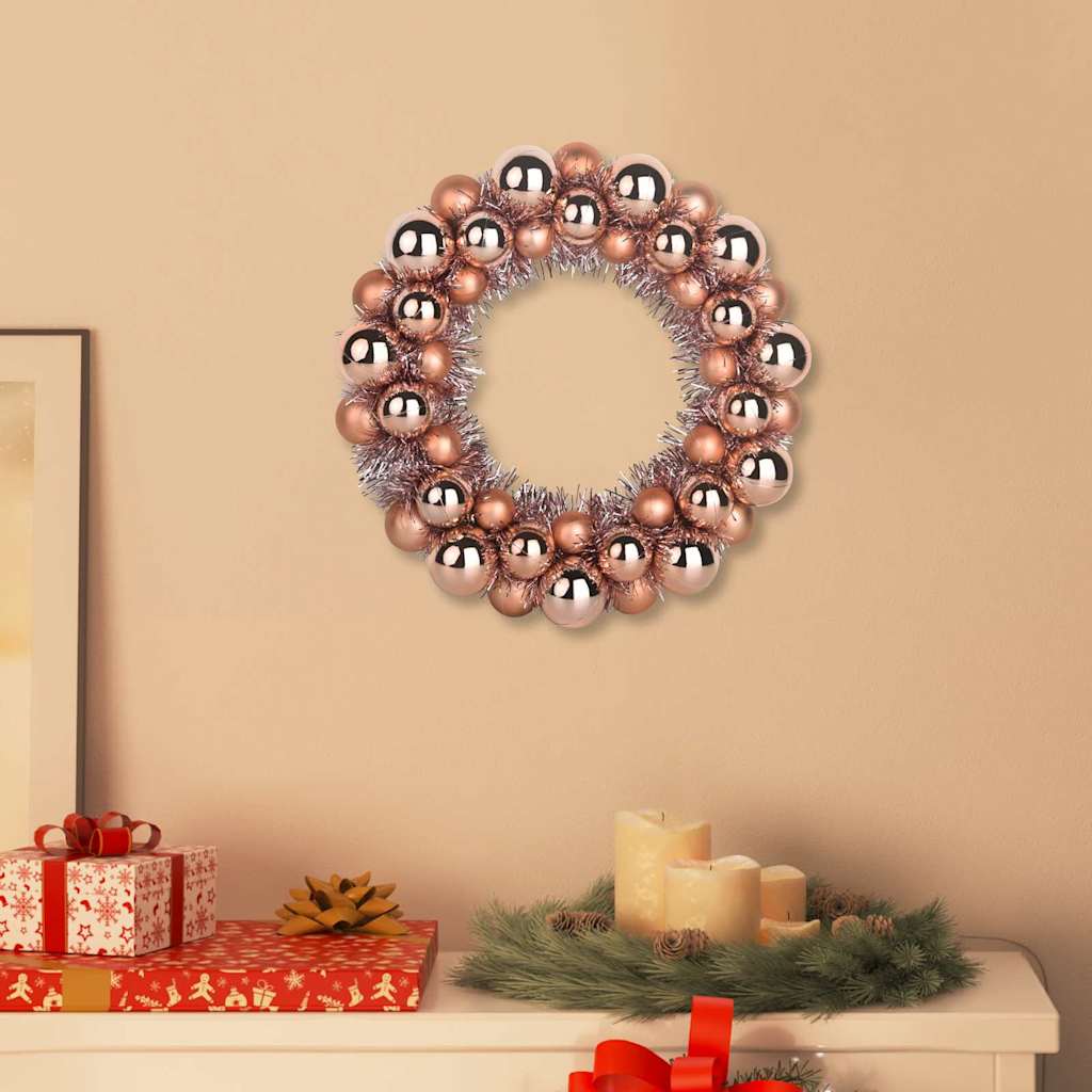 Vidaxl kerstbal kransen 2 pcs rose gold 33 x 33 x 7 cm polystyreen