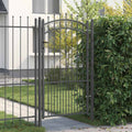 Vidaxl hekpoort met spear boven met slot grijs 103 x 175 cm staal