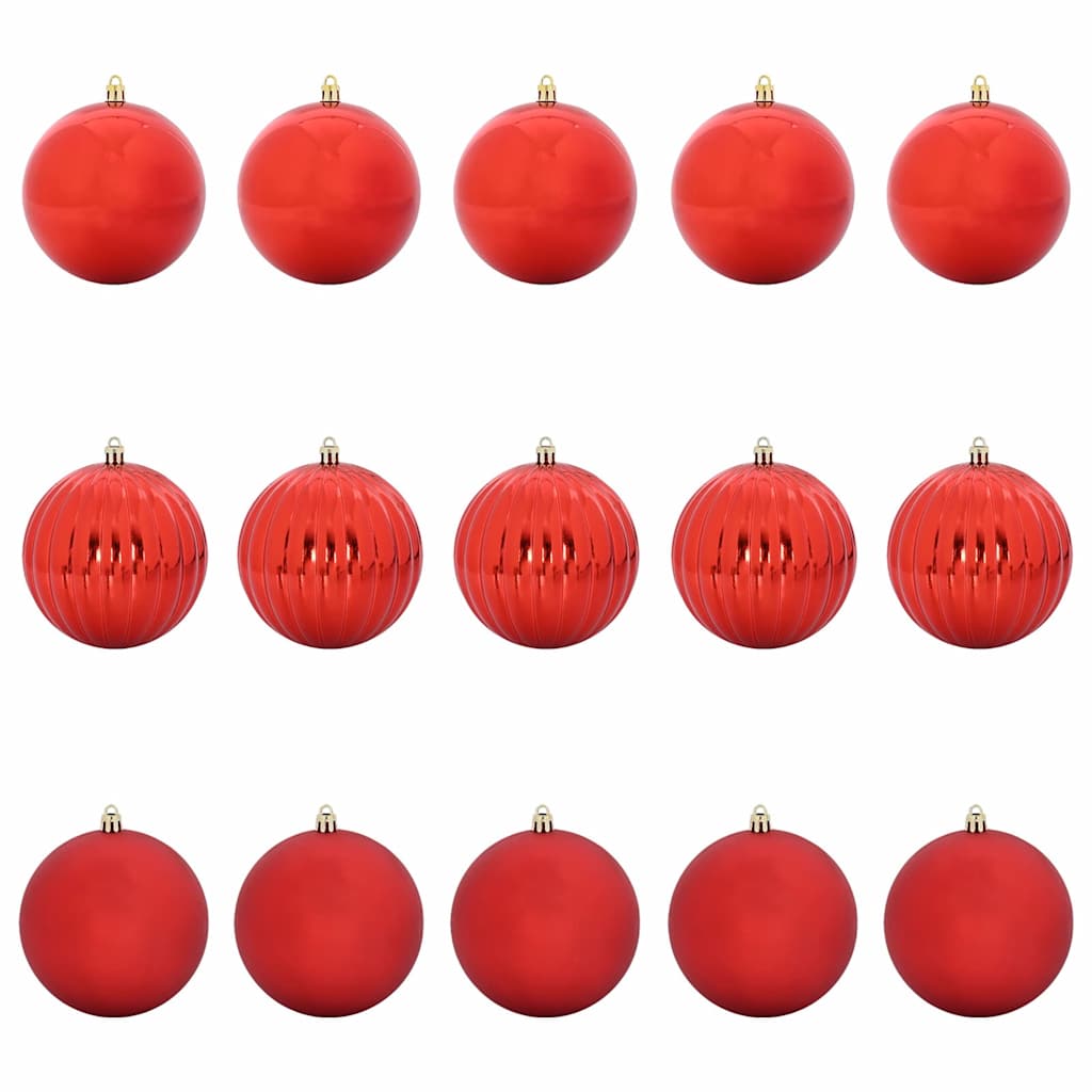 Vidaxl kerstbalset xl 15 pcs rood kunststof