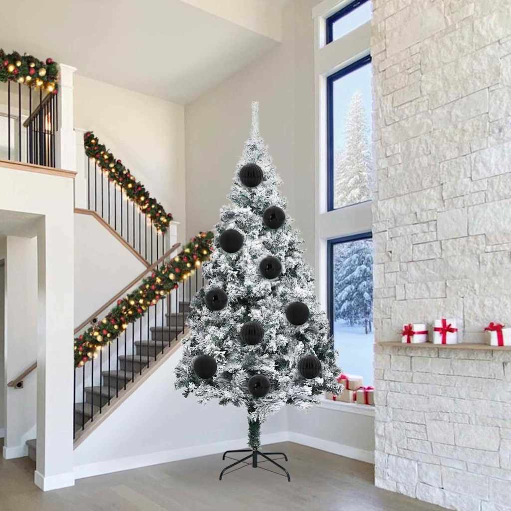 Vidaxl kerstbal set xxl 3 st zwart ø 25 cm kunststof