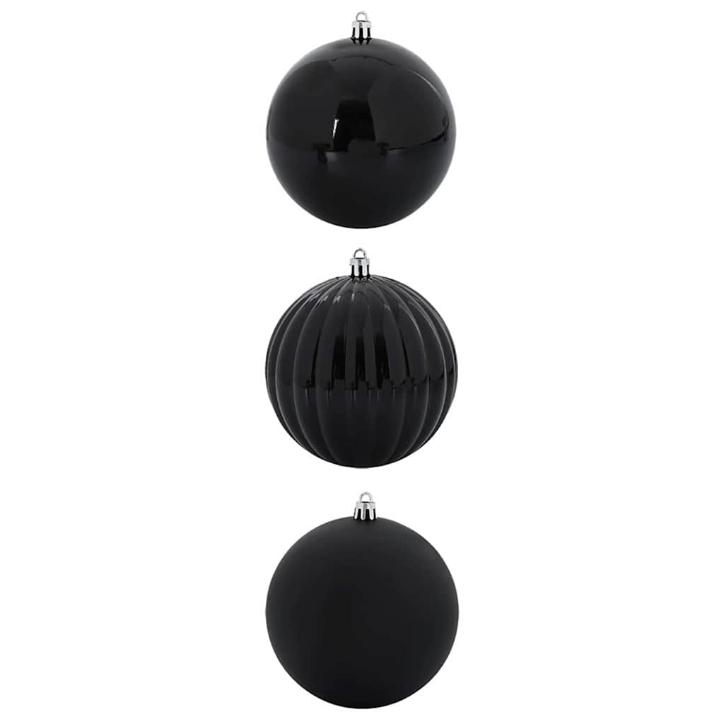 Vidaxl kerstbal set xxl 3 st zwart ø 25 cm kunststof