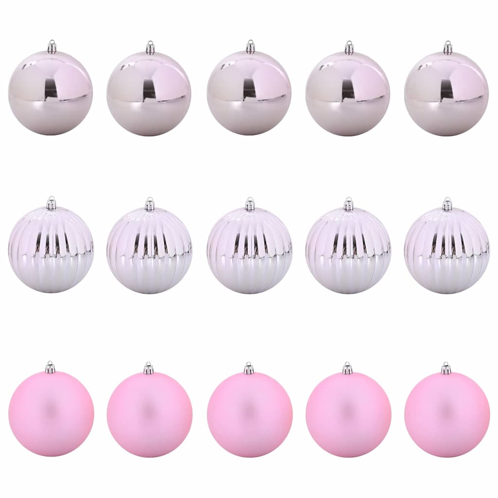 Vidaxl kerstbal set xl 15 st roze ø 10 cm kunststof