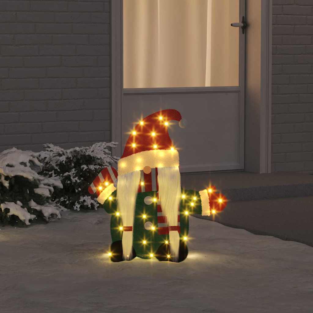 Vidaxl verlichte gnoom met 60 led warmwit 71 x 64 cm lurexfabric