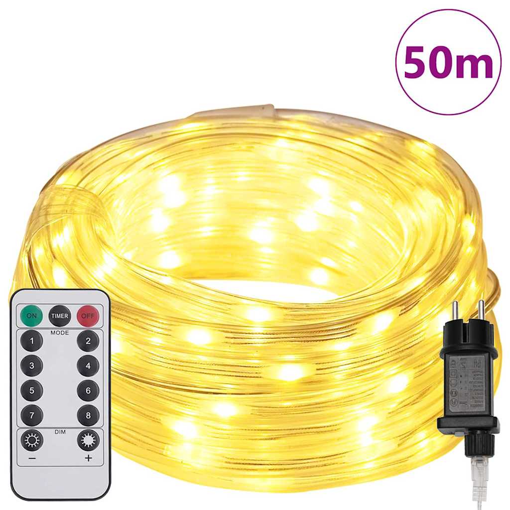 Vidaxl touwenlicht met 1200 led warmwit 50 m pvc