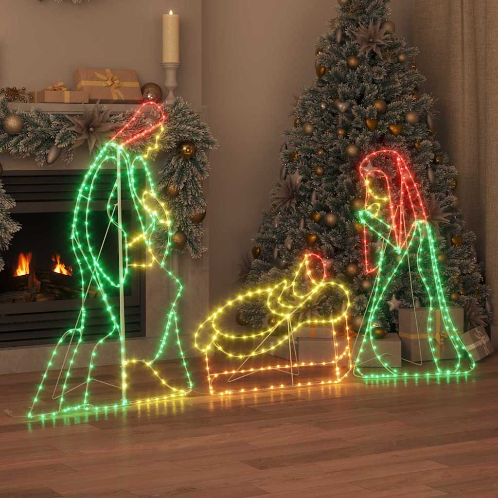 Vidaxl verlichte kerststal met 550 led multikleur 112 x 71,5 cm pvc