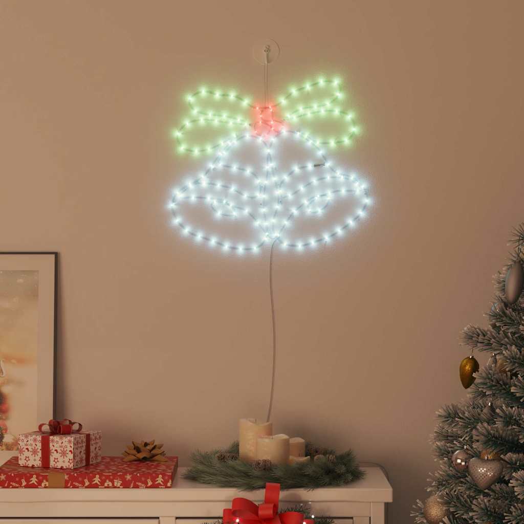 Vidaxl kerstbel meerkleurig 57 x 47,5 cm pvc 144 led's