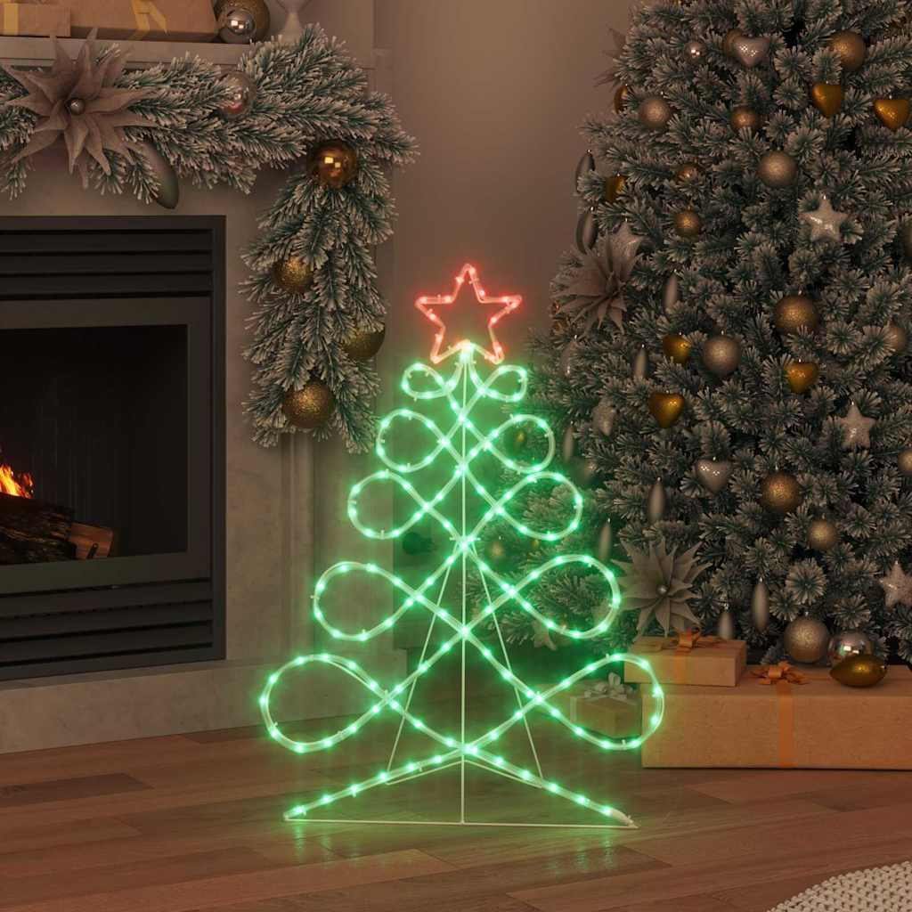 Vidaxl kerstboomvormige lamp 144 led's multikleur 78 x 58 cm pvc
