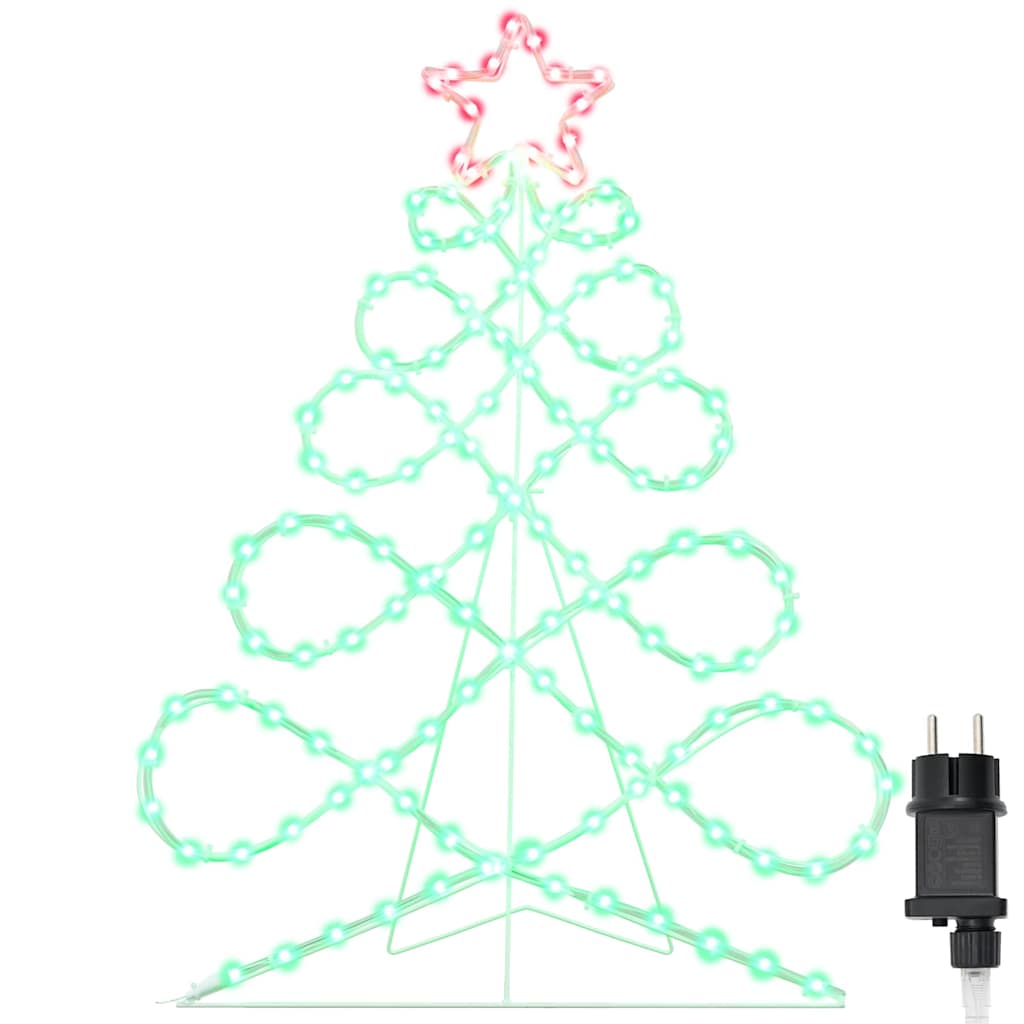 Vidaxl kerstboomvormige lamp met 144 led multikleur 78 x 58 cm pvc