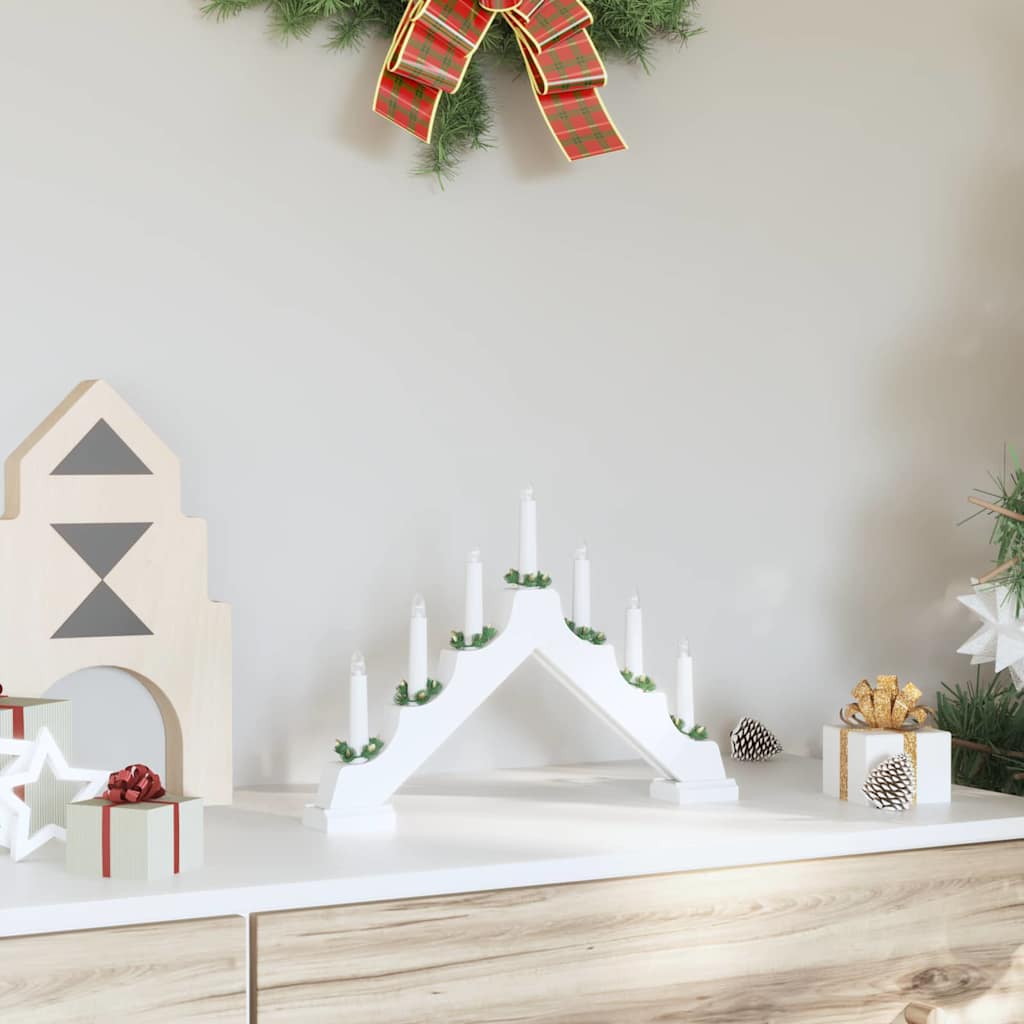 Vidaxl kerst kaars brug 7 led's warmwit 39.5 x 5 x 29 cm