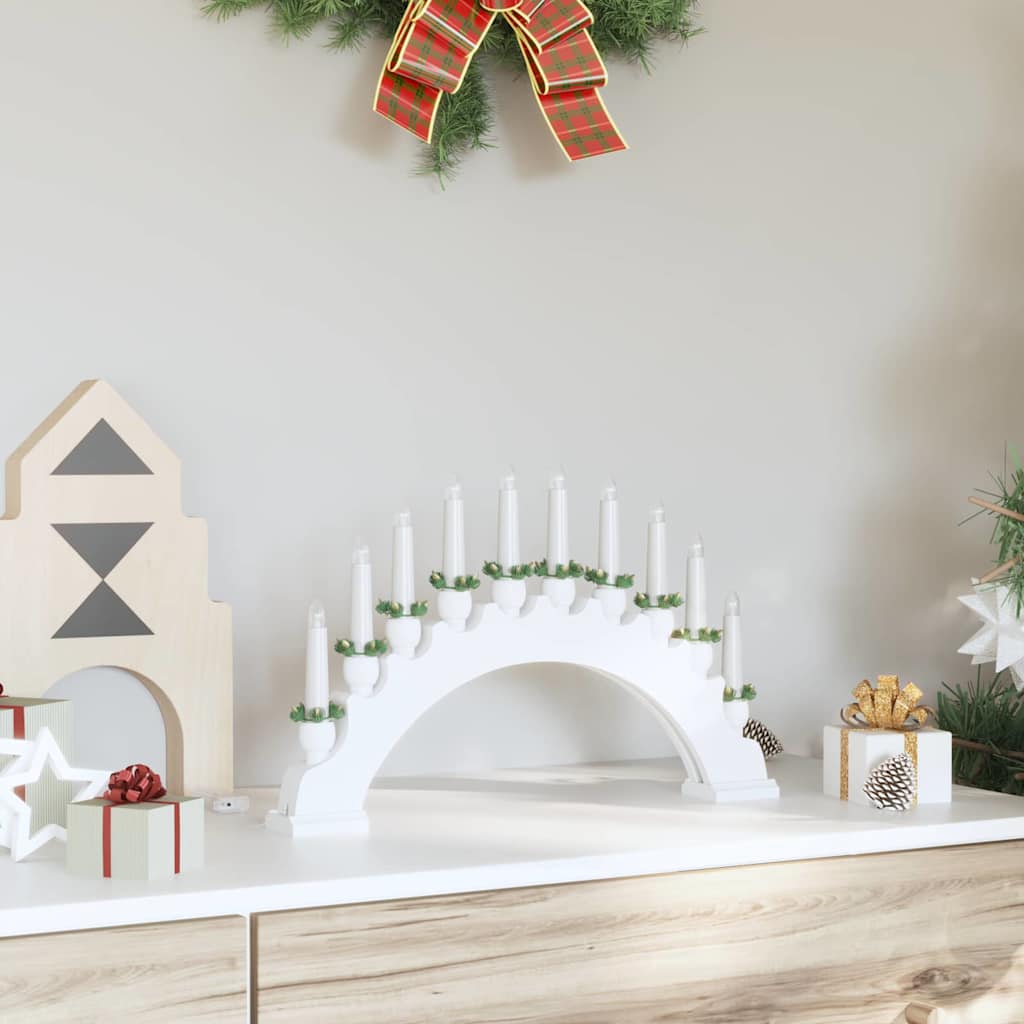Vidaxl kerst kaarsenboog met 10 led kaarsen led's warmwit