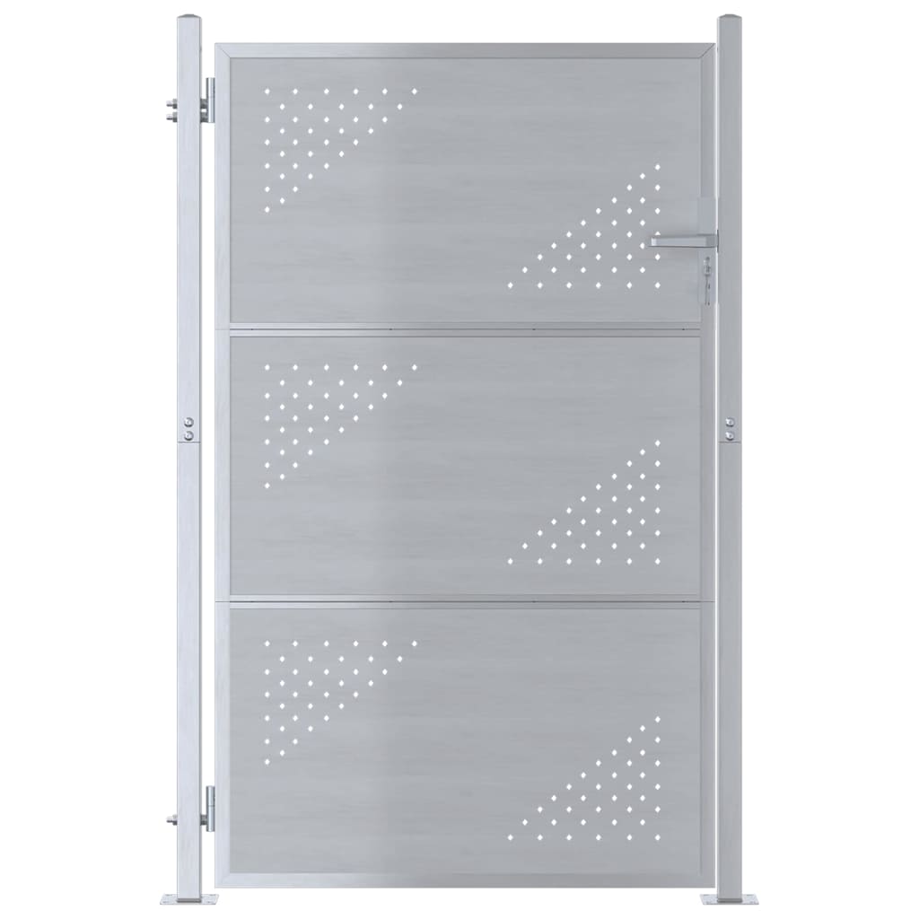 Vidaxl tuinpoort met slot zilver 100 x 125 cm roestvrij staal