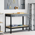 Vidaxl werkbanken met lade zwart 114 x 54 x 91 cm bewerkt hout