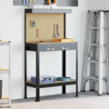 Vidaxl werkbank met lade met plank zwart 81 x 41 x 145 cm metaal