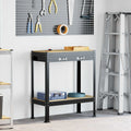 Vidaxl werkbanken met lade zwart 80 x 40 x 91 cm bewerkt hout
