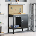 Vidaxl werkbanken met lade zwart 90 x 49 x 141 cm bewerkt hout