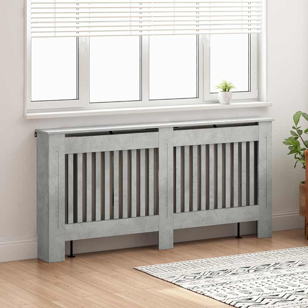 Vidaxl radiatorafdekking beton grijs 172 x 19 x 81,5 cm bewerkt hout